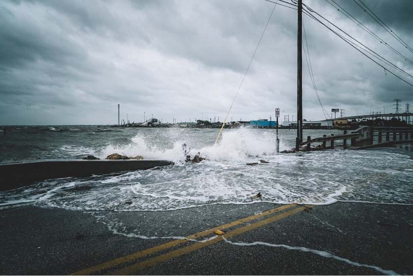 What does the inside of a hurricane look like from the water?